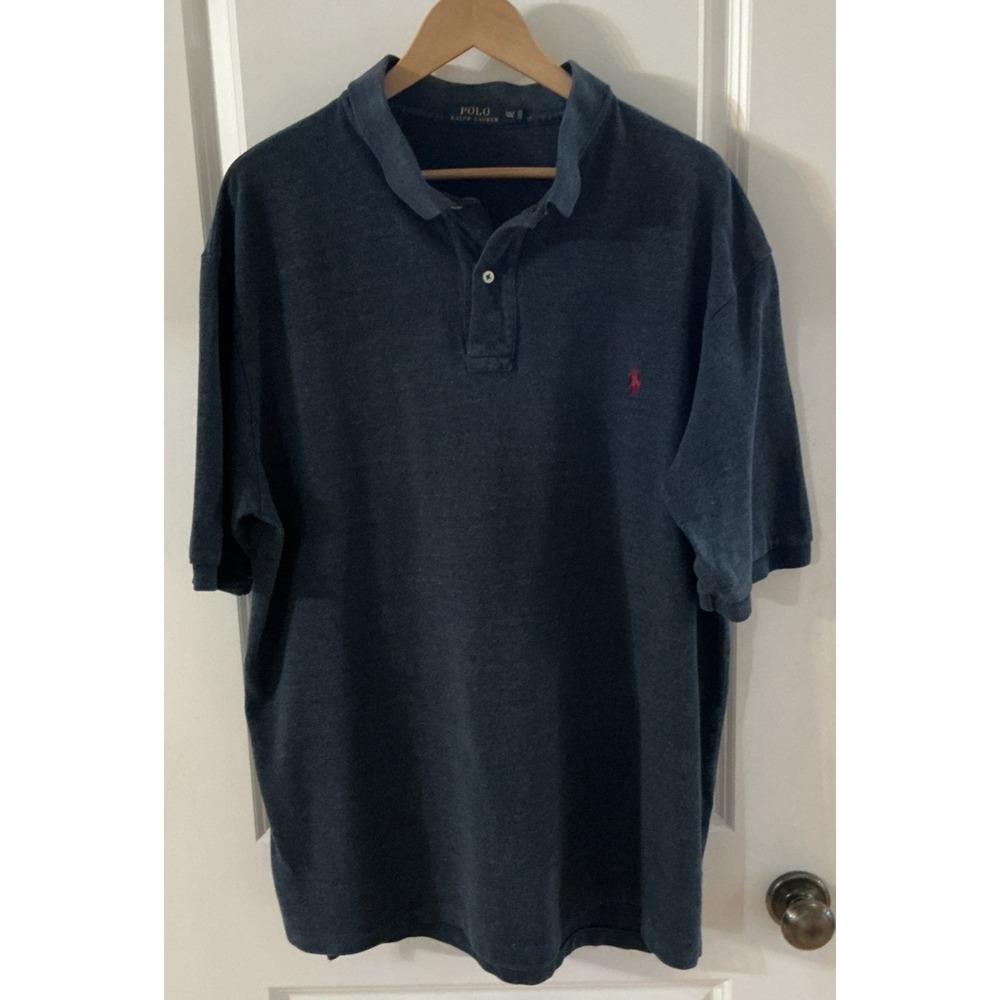 Ralph Lauren Polo Shirt – Men's 2XLT – Blue‎ – 100% Cotton – Red Pony Embroidery